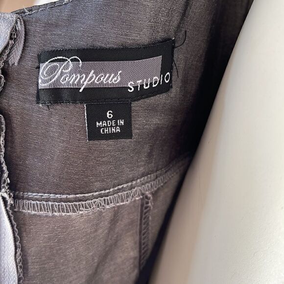 Pompous Studio shiny gray bodycon dress size 6 - Picture 6 of 6